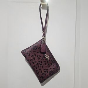 Coach Maroon Wristlet Bag